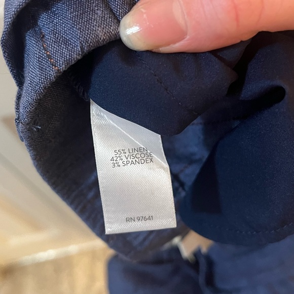 J Jill Wide Leg Striped Linen Stretch Pants Size L - Picture 7 of 13